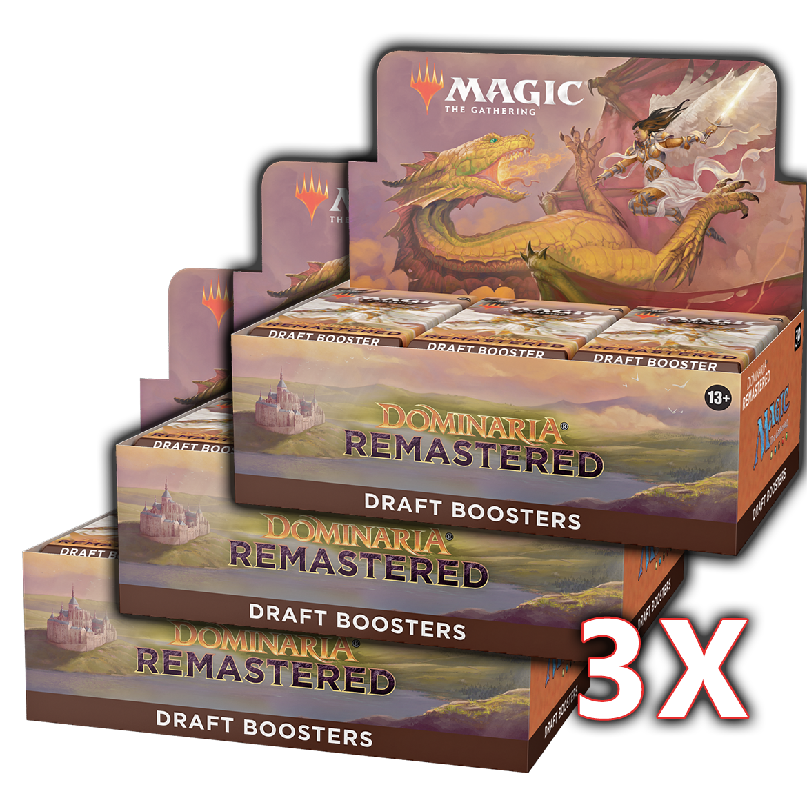 Dominaria Remastered Draft Booster Box x3 Paper or Plastic