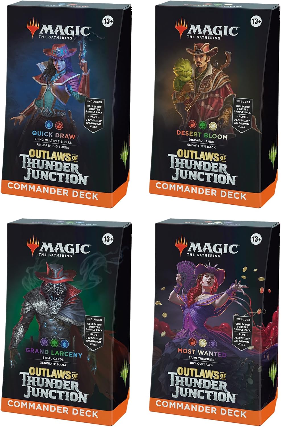 mtg otj commander decks Magic: The Gathering Outlaws of Thunder Junction Deck card Collector Booster Sample Pack  MTG Olivia, Opulent Outlaw